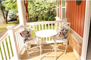 Sip your morning hot beverage on the front porch as you watch the world go by.