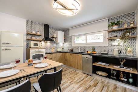 Kitchen area with all modern amenities for a high standard accommodation