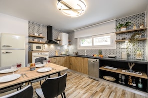 Kitchen area with all modern amenities for a high standard accommodation