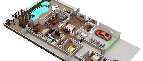 Plan a family vacation with this 3d rendering.