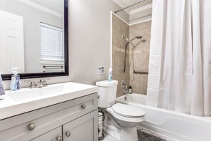 Convenient Detachable Shower Head & Updated Vanity in Master Bathroom