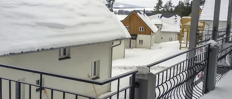 Sky, Snow, Property, Building, Window, Fence, Lighting, Freezing, Tree, House