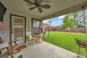 Covered patio outdoor space to enjoy