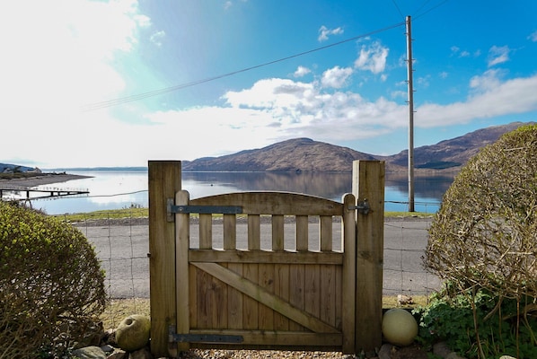 The view from the gate, across to the Isle of Skye.