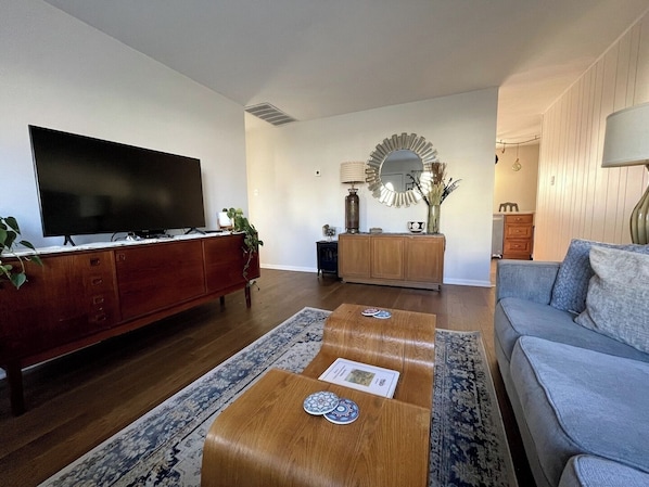 Living Room Area featuring Large Smart TV