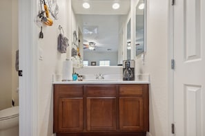 Indoors, Sink Faucet, Sink, Ceiling Fan, Toilet