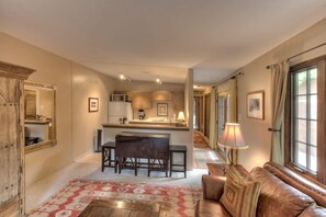 View of kitchen from living room