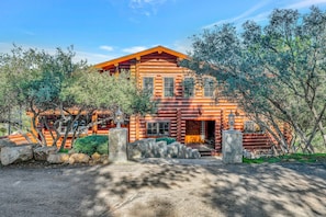 Front View of your Private Rustic/Log Estate