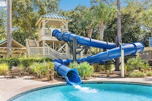 Water slide at the Lagoon Pool..