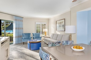 Spacious Living Room for up to 8 guests (Oceanfront View)..
