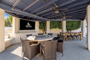 Private Cabana with TV, Fans and Multiple Dining Areas