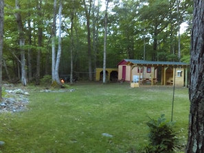 Two-acre, private lot with nice open area for additional tents or small camper