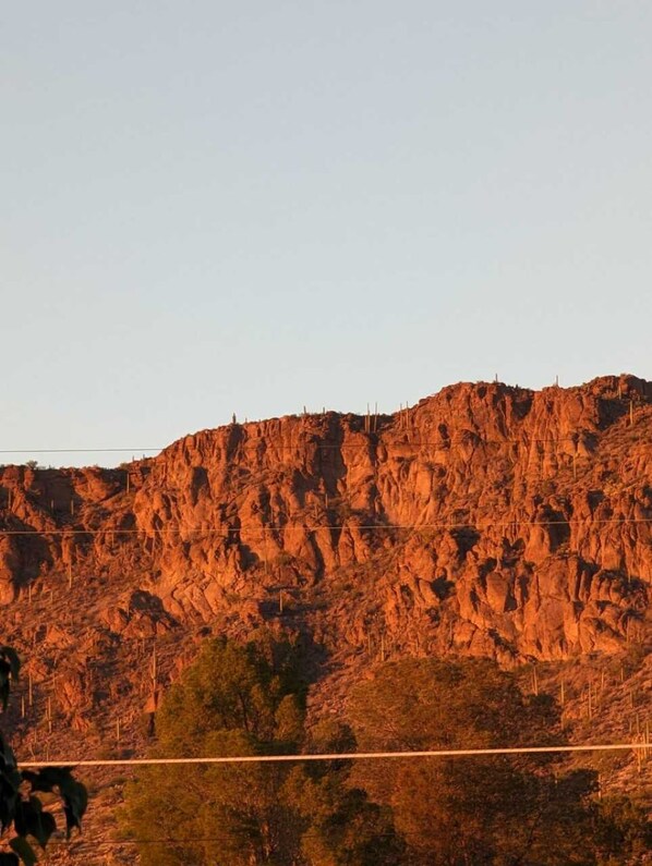 view of the mountains at sunset