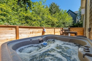 Private 4 person hot tub on your patio