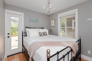 Main bedroom with access to your private patio and hot tub