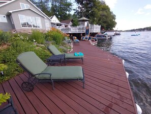 View of lower deck with chaise lounges