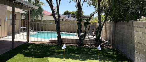 Pool and New Putting Green and Turf