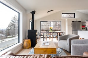 Open concept living/dining area. Light, bright and airy.