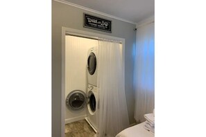 Full Size washer and Dryer- stocked with detergent and dryer sheets