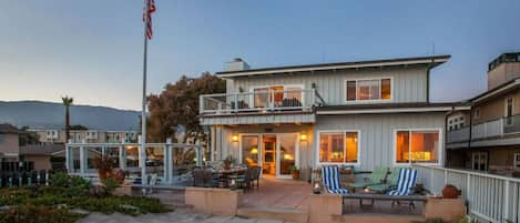 Spacious patio that merges with the sand