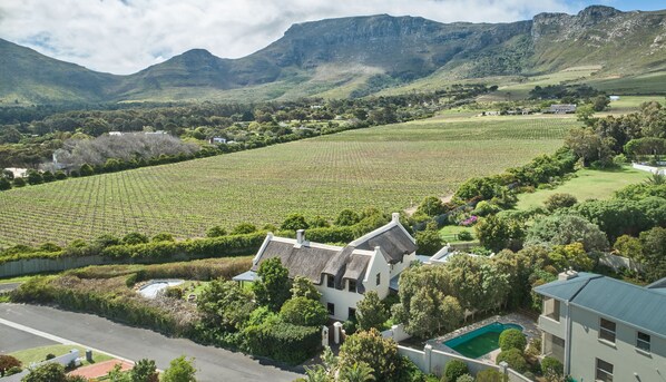 Aerial view of Guinea Fowl House (prior to roof renovation).