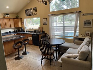 Huge kitchen with sectional in eating area, this is where we live.