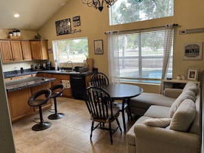 Huge kitchen with sectional in eating area, this is where we live.