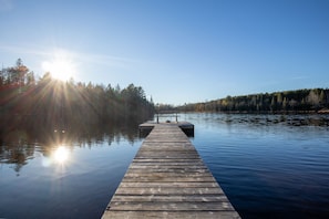 Large dock for swimming and relaxing. 