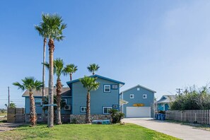 The Best Little Shorehouse in Texas! (not pictured: new volleyball court in the grass out front)