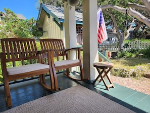 Relax in a rocking chair on the front porch.