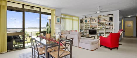 Dining room and lounge room overlooking stunning Northern Creek 