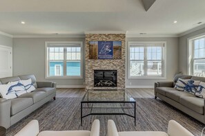 Top-Level Living Room with Deck Access