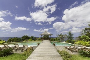 Bridge over pool to Gazebo.