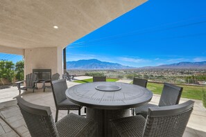 Patio views towards Mt. San Jacinto and the Cabazon-San Gorgonio pass.