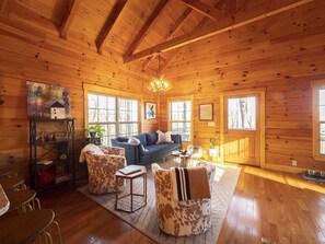 Sun-filled cabin surrounded by nature and mt. views