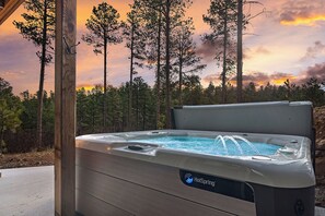 Hot tub dusk