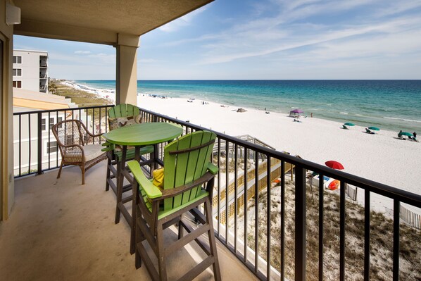 Balcony view - Bar height furniture!