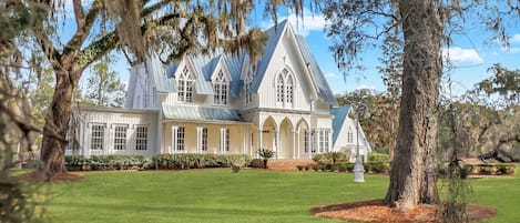 Front Exterior View through the Oaks 