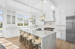 Gourmet Eat in Kitchen: 2 Wolf Ovens, Miele steam oven, 2 dishwashers, subzero 