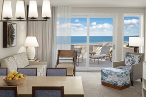 Spacious unit!  Sofa pulls out into a queen size sleeper (Oceanfront).