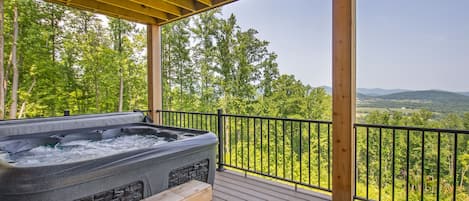 Guests will also enjoy exterior features like a hot tub