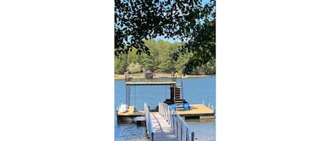 Double decker dock for swimming and hanging out! 