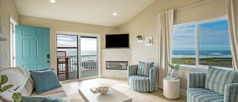 Spacious Living Room with Ocean Views & Sleeper Sofa
