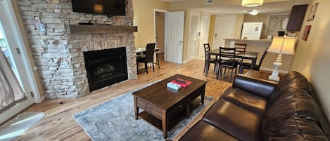 Large living room with lots of natural light