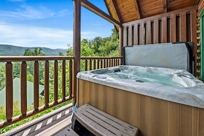 Relax in the hot tub after a fun day of adventure.