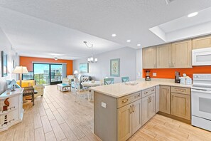 Open-concept kitchen and dining space, blending functionality with style.