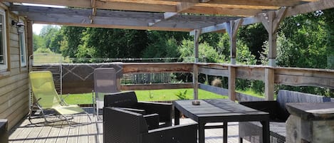 Grande terrasse du mobil home 