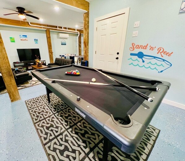 Tons of fun await you on this brand new, 7-foot,  pool table!