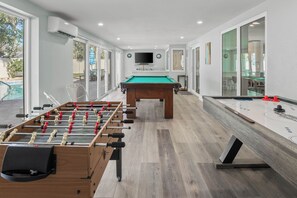 Air hockey, pool and foosball!