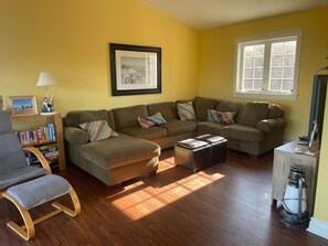 Comfy sectional and tv space